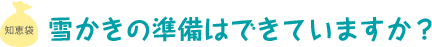雪かきの準備はできていますか？